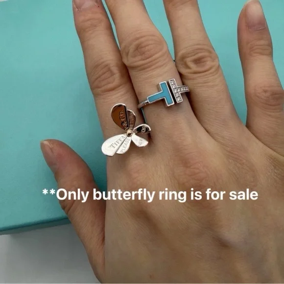 Tiffany & Co new size 8 love bug collection butterfly ring - Picture 9 of 10